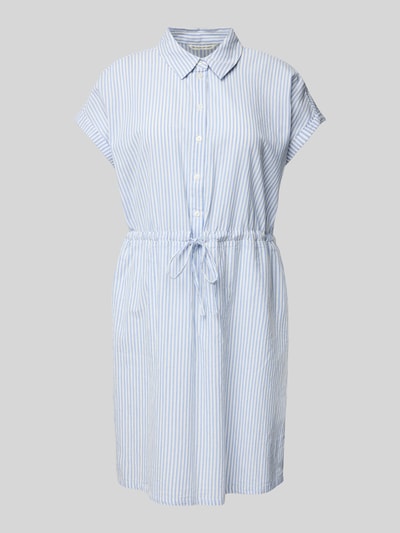 Tom Tailor Denim Tailliertes Mini-Blusenkleid mit Streifenmuster Blau 2