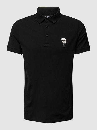 Karl Lagerfeld Regular fit poloshirt met labelbadge Zwart - 2