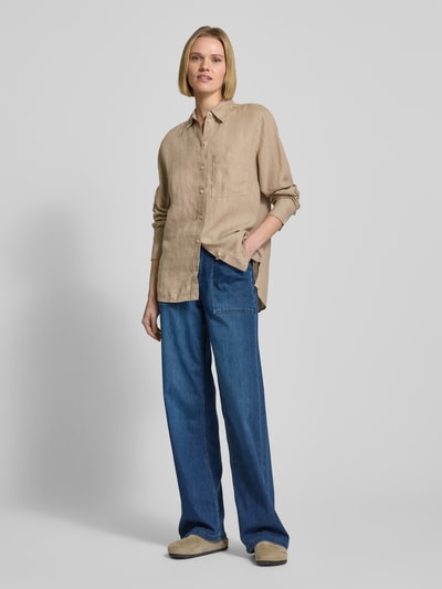 Marc O'Polo Regular fit linnen blouse met natuurlijke koelende eigenschappen Beige - 1