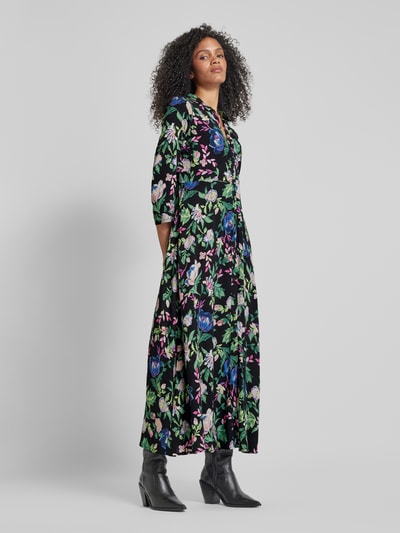 YAS Maxi-jurk met doorknoopsluiting, model 'SAVANNA' Petrol - 1