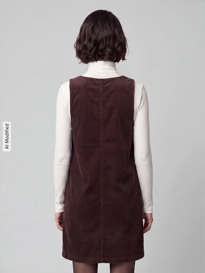Marc O'Polo DENIM Minikleid aus Cord mit aufgesetzten Taschen Dunkelbraun 5