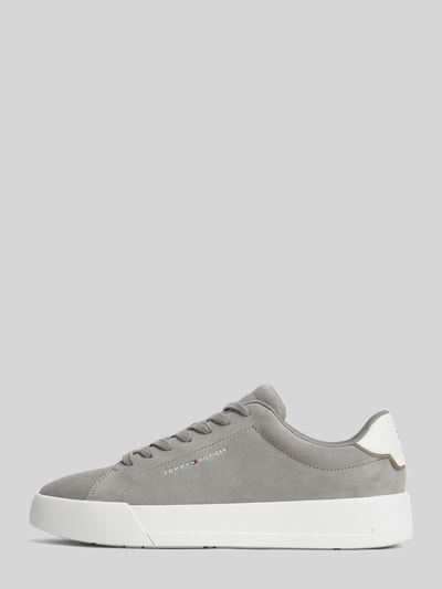 Tommy Hilfiger Sneaker aus echtem Leder mit Label-Schriftzug Hellgrau 2