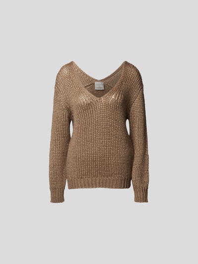 Forte Forte Pullover mit U-Ausschnitt Camel 2