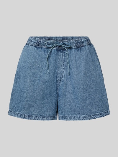 Produktfoto, Shorts mit elastischem Bund Modell 'ENZA' von Noisy May aus Reiner Baumwolle in blauem Denim, Regular-Fit, sichtbare Textur