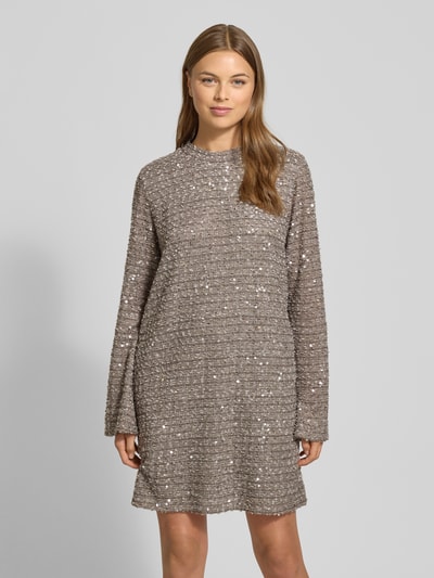 Jake*s Collection Knielanges Kleid mit Paillettenbesatz Mittelgrau Melange 4