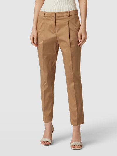 BOSS Black Women Stoffen broek met haakjessluiting, model 'Tetida' Camel - 4