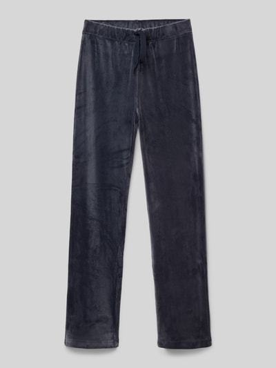 Only Regular fit sweatpants in fluweellook, model 'REBEL' Marineblauw - 1