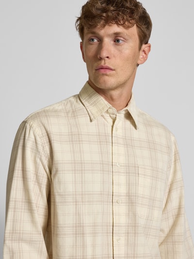 SELECTED HOMME Regular Fit Freizeithemd aus reiner Baumwolle Offwhite 3