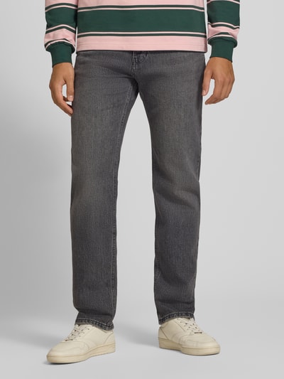 REVIEW straight fit jeans van elastische katoenmix Donkergrijs - 4