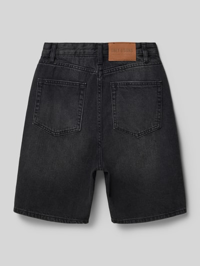 Productfoto, Relaxed Fit Jeansshorts uit puur katoen model 'CARL' van Only & Sons, denimlook, labelpatch, 5-pocketmodel, riemlussen, knoop- en ritssluiting