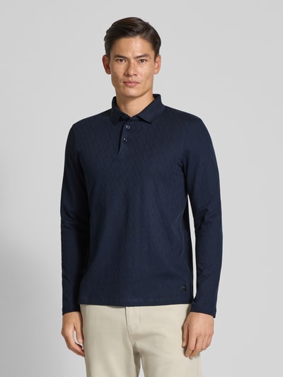 JOOP! Collection Gebreide pullover met kentkraag, model 'Bryson' Marineblauw - 4