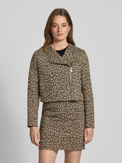 BOSS Orange Regular Fit Bikerjacke aus Baumwoll-Mix Beige 4