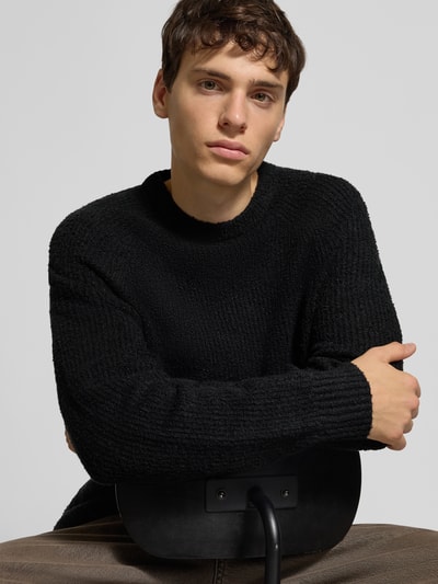 Only & Sons Relaxed Fit Strickpullover aus Baumwoll-Mix Modell 'DALE LIFE' Black 3