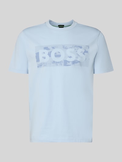BOSS Green Regular Fit T-Shirt aus Baumwoll-Mix Modell 'TS_GLOBE LOGOPATTERN' Aqua 2