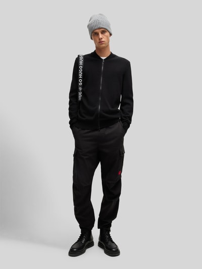 HUGO Regular Fit Strickjacke aus reiner Baumwolle Modell 'SAN JAQUE-C' Black 1