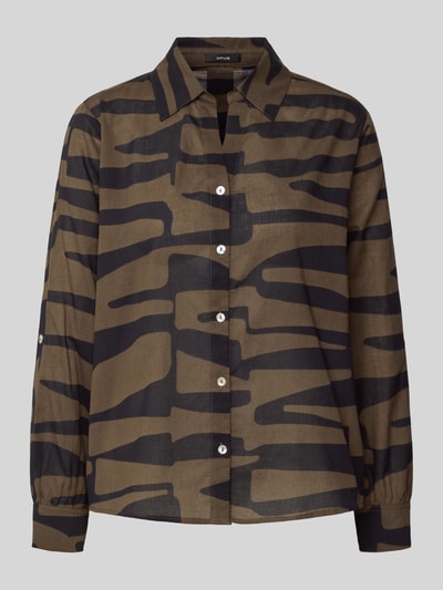 OPUS Regular Fit Bluse mit Knopfleiste Modell 'Fumani' Khaki 2