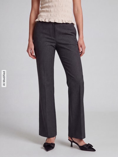 Stehmann Wide Leg Hose mit Gürtelschlaufen Modell 'Fenja' Anthrazit 4