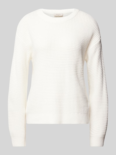 FREE/QUENT Gebreide pullover met structuurmotief, model 'Cotla' Ecru - 1