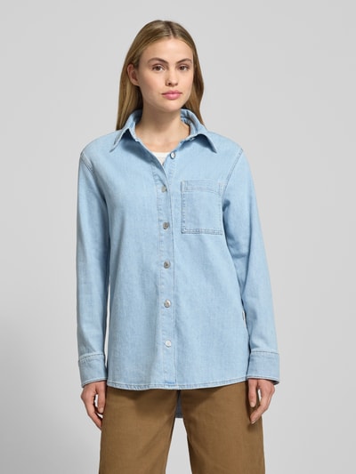 Marc O'Polo Regular fit jeansblouse van katoenmix  Jeansblauw - 4