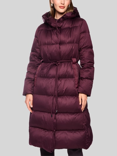 Marc Cain Gewatteerde mantel met capuchon Bordeaux - 4