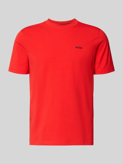 Produktfoto, czerwony męski t-shirt Regular Fit T-Shirt aus Baumwoll-Mix od BOSS Green na jednolitym tle, struktura gładka
