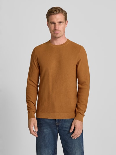 MCNEAL Strickpullover mit gerippten Abschlüssen Cognac Melange 4