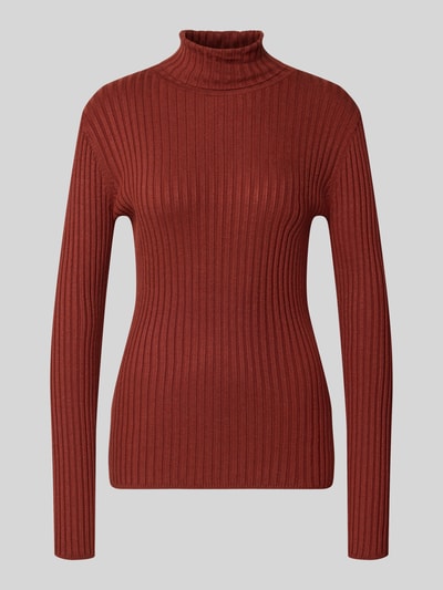 Soyaconcept Rollkragenpullover mit Rippstrickstruktur Bordeaux 1