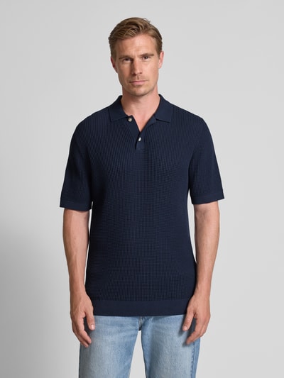 Tom Tailor Relaxed Fit Poloshirt aus Baumwoll-Mix Dunkelblau 4