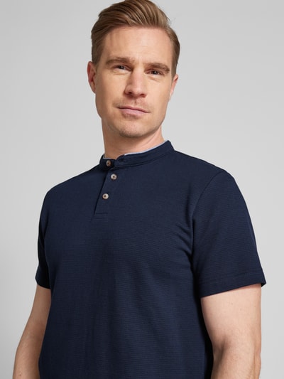 Tom Tailor Regular Fit Poloshirt mit Strukturmuster Dunkelblau 3