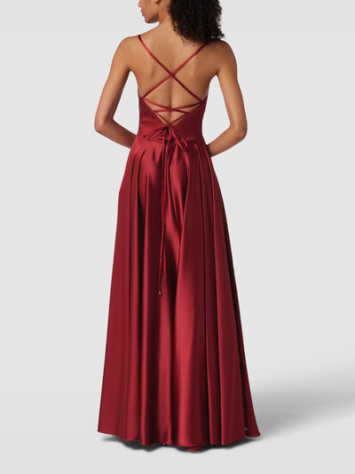 Luxuar Abendkleid mit Herz-Ausschnitt Dunkelrot 5