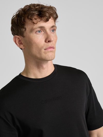 CK Calvin Klein T-Shirt mit Label-Detail Modell 'TECH INTERLOCK' Black 3