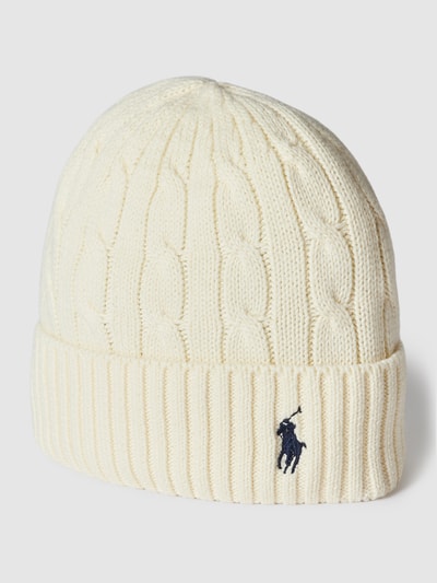 Polo Ralph Lauren Beanie mit Zopfmuster Modell 'HAT' Offwhite 1