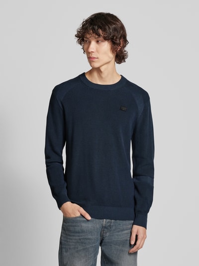 G-Star Raw Strickpullover mit Label-Stitching Dunkelblau 4