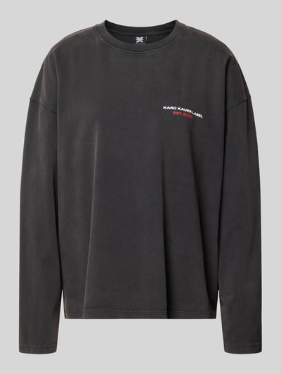 Produktfoto, Oversized Longsleeve mit Logo-Print Modell 'Memories' von Karo Kauer aus Reine Baumwolle im Oversized-Fit, dunkler Farbton