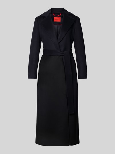 MAX&Co. Regular fit lange wollen jas met reverskraag, model 'LONGRUN' Zwart - 2