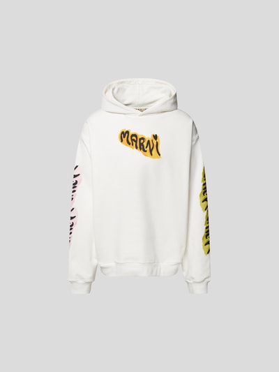 Marni Oversized Hoodie mit Label-Print Weiss 2