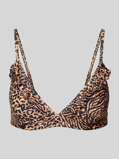 Shiwi Bikini-Oberteil mit Animal-Print Modell 'Beau' Camel 1