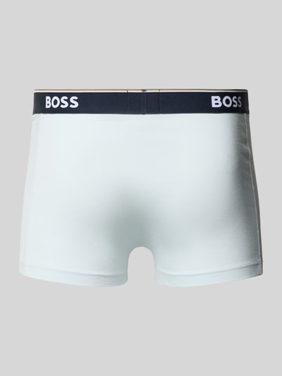 Produktfoto, jasne obcisłe bokserki z mieszanki bawełny, kontrastowy czarny pas z logo BOSS, Trunks aus Baumwoll-Mix im 3er-Pack von BOSS, Herren Pant & Trunk