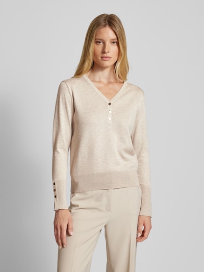 FREE/QUENT Strickpullover mit V-Ausschnitt 'Katie' Beige 4