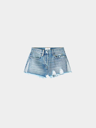 Current/Elliott Distressed High Waist Shorts Blau 1