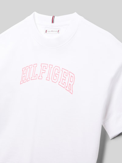 Tommy Hilfiger Teens męski t-shirt o kroju regular fit z czystej bawełny Biały 2