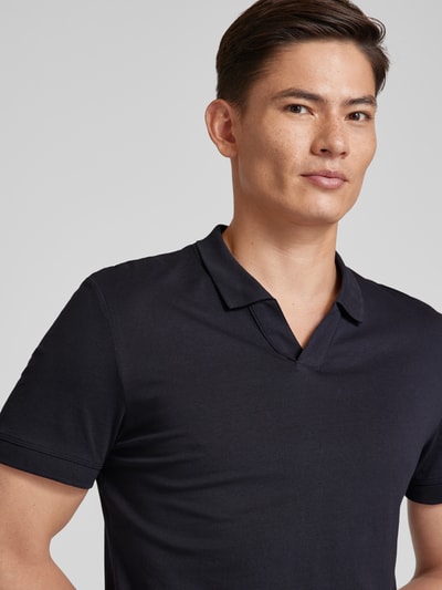 Strellson Poloshirt met structuurmotief, model 'Clark' Marineblauw - 3