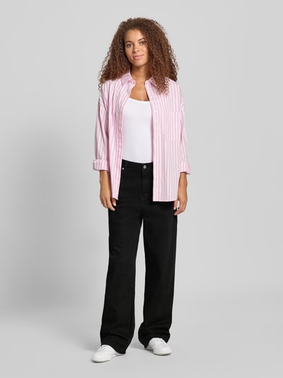 Hugo Blue Wide leg jeans met steekzakken, model 'Leni' Zwart - 1