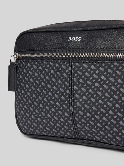 BOSS Kulturtasche mit Label-Print Modell 'Zair' Black 2