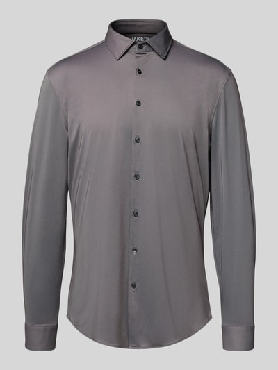 Jake*s Slim Fit Business-Hemd mit Kentkragen Schoko 2