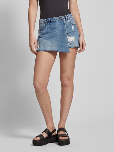 Only Regular fit korte jeans in wikkellook, model 'TEXAS' Jeansblauw - 4