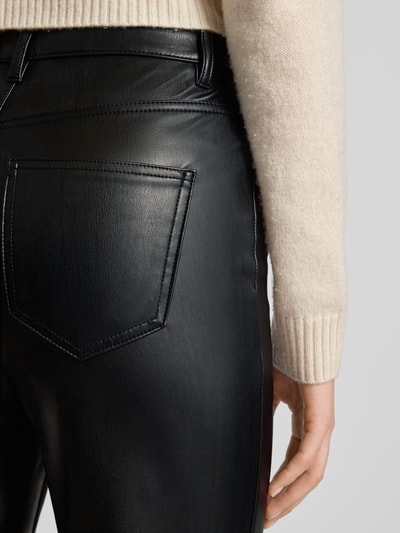 Vero Moda Wide leg broek in leerlook, model 'TESSA' Zwart - 3