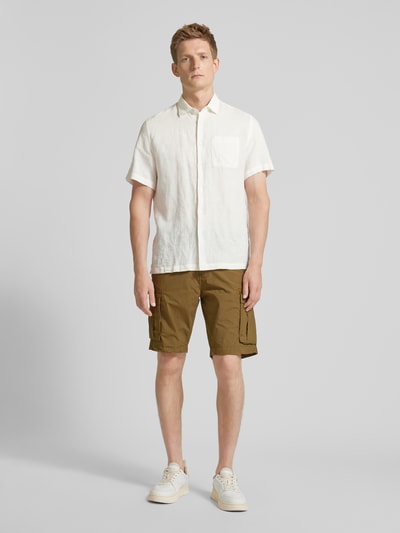 Petrol Regular Fit Cargoshorts mit Gürtel Khaki 1