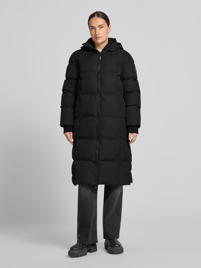 Cars Jeans Lange jas met capuchon en tweewegritssluiting model 'HEMCIA' Zwart - 4