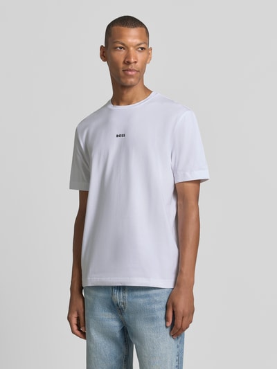 BOSS Orange T-Shirt mit Label-Print Weiss 4